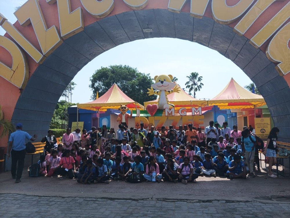 Children and staff on a group outing at MGM Dizzee World